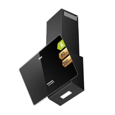 Immagine di CIARRA Classe A Cappa Aspirante Inclinata 60cm CAB6750 3 livelli 350m3/h Evacuazione Esterna/Ricircolo Interno Illuminazione LED Filtro per CBCF002X2 Nero