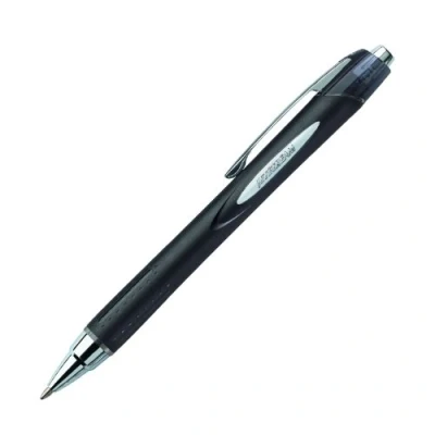 Immagine di Uni ball Jetstream RT Rollerball Pen Retractable 1.0mm Tip 0.7mm Line Black Ref 9008020 [Pack 12]