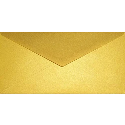 Immagine di Netuno 25x busta da lettera americana oro perlato formato DL 220x 110 mm 120g Aster Metallic Cherish colorata lunga madreperla per biglietti matrimoni inviti nozze feste compleanno fidanzamento