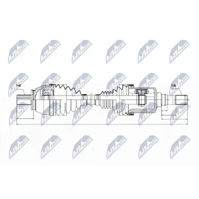 Immagine di NTY NPW VV 033 Albero motore / Semiasse Assale anteriore, anteriore Sx VOLVO: V60 I, S60 II, V70 3