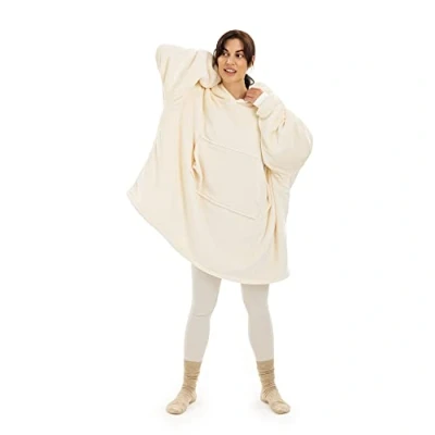 Immagine di HOMELEVEL Felpa Oversize con Cappuccio Donna Uomo Vestaglia Invernale Calda XL Tasca Marsupio Felpe Coperta Pile Sherpa Hoodie Unisex