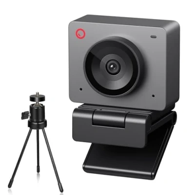 Immagine di OBSBOT Meet SE 1080P 100FPS Webcam per PC, Web Cam USB con tracciamento AI, Microfono, Treppiede, HDR sfalsato, Modalità Bellezza, Telecamera streaming Plug&amp;Play laptop/desktop, Conferenza Grigio