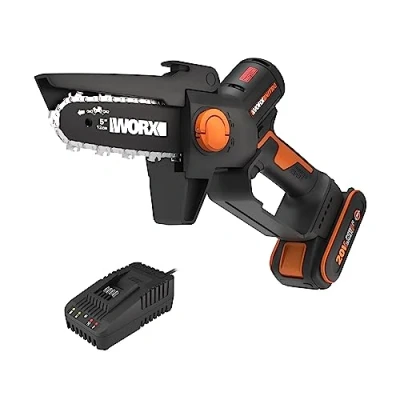 Immagine di WORX NITRO Mini Motosega potatore a batteria WG325E.9, Motore Brushless, lubrificazione automatica, leggera e compatta, Elettrica, PowerShare 20V, senza caricabatterie