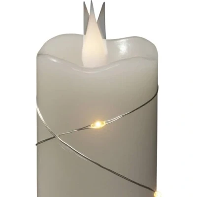 Immagine di Konstsmide Christmas Candela LED di cera bianca Colore luce bianco caldo 12,7 cm