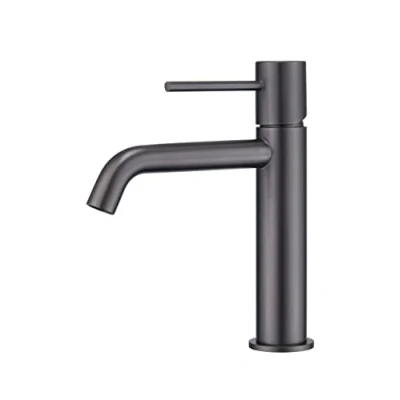 Immagine di MICE Rubinetto monocomando per lavabo in ottone 2 vie acqua fredda/calda Rubinetteria da bagno colore nero opaco (Black Gun Metal)