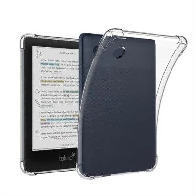 Immagine di GIOPUEY Cover per Tolino Shine 2024/Shine Color, Scocca posteriore in TPU morbido, Copertura sottile, Protezione Airbag, Custodia Compatibile con Color trasparente