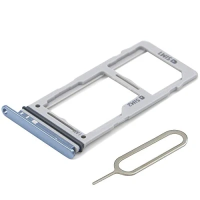 Immagine di MMOBIEL Doppio Vassoio Carta Sim Compatibile con Samsung Galaxy S10 / Plus 2019 Porta Scheda Inclusa guarnizione di gomma e Pin Blu