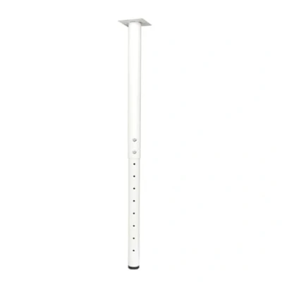 Immagine di QLLY Gamba rotonda regolabile per scrivania, 60 100 cm, casa e ufficio fai da te, in metallo, set di gambe mobili (1, bianco)