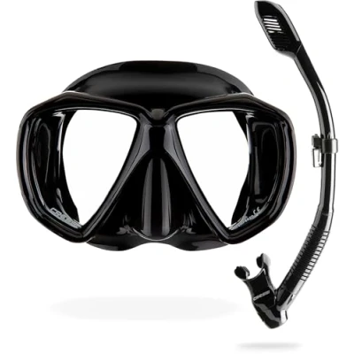 Immagine di Cressi Set Ranger &amp; Dry High quality Snorkel for Adults, Mask and in Practical Case