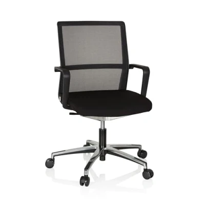 Immagine di HJH Office 608904 Sedia da ufficio professionale MOVE TEC NET 3D in tessuto/tessuto di maglia nero, per una seduta dinamica e sana