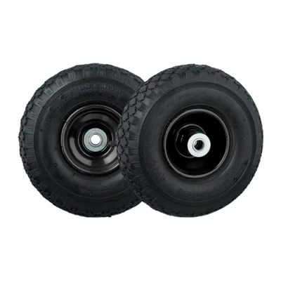 Immagine di Relaxdays Sackkarrenrad 2er 3.00 4 Set da 2 Ruote per Carrello e Carriola, Ruotino Scorta ad Aria con Cerchione in Acciaio, ASSE D: 16mm, Nero, Gomma, 50 mm