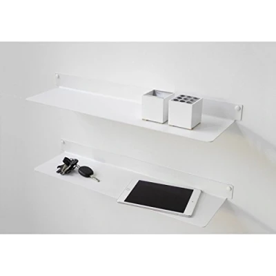Immagine di TEEbooks TEELINEx2 BLANC Scaffali a parete Set di 2 Mensole Acciaio Bianco 60 x 15 5 cm