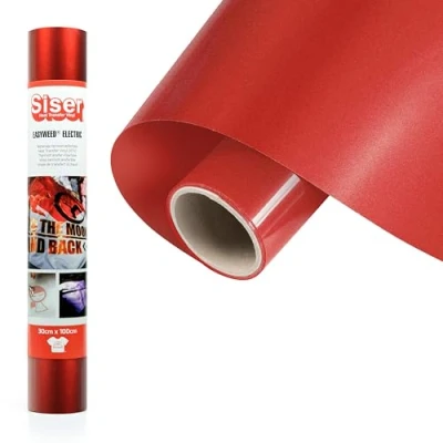 Immagine di Siser Electric Rosso, 30cm x 1mt, vinile termotrasferibile termoadesivo cangiante per la personalizzazione di indumenti, accessori e tessuti, certificato VeganOk Oeko Tex standard 100 classe I.