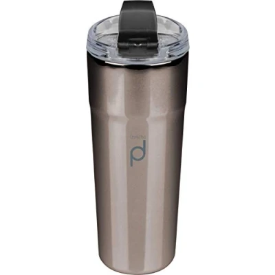 Immagine di DrinkPod Bicchiere da caffè riutilizzabile in acciaio inossidabile, nero metallizzato, 500 ml