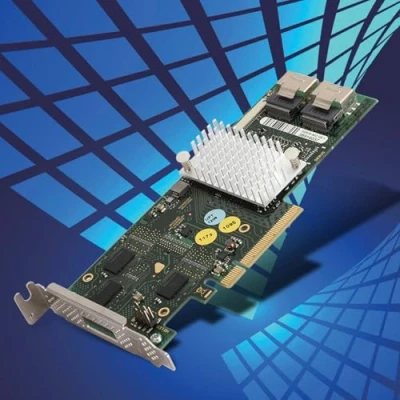 Immagine di Connettore Mini SAS SFF 8087x4, scheda controller SAS2108 SATA/SAS Raid cache otto porte interne SATA + SAS, Smart Array Low Baffle 512 MB di DDRII