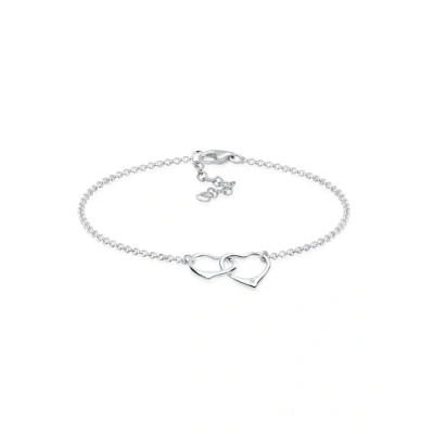 Immagine di Elli DIAMONDS Bracciale Donne Cuore Intrecciato Amore con Diamante (0,015 ct.) in Argento Sterling 925