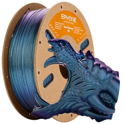 Immagine di ERYONE Glitter PLA Filament for 3D Printer, 1.75mm +/ 0.03mm, 1kg(2.2LBS)/Spool, Burnt Titanium Cyber Black