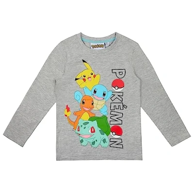 Immagine di Pokemon Maglietta a maniche lunghe in diversi design, Grigio 2, 8 anni