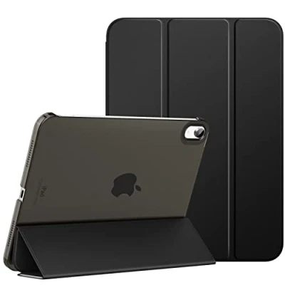 Immagine di MoKo Custodia Compatibile con iPad 10a Generazione 2022, 10,9&quot; Cover Coperchio Tripieghevole, Retro Traslucido in Pelle PU e PC, Auto Riattivazione Standb, Nero
