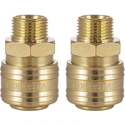 Immagine di Poppstar Attacchi Rapidi per Aria Compressa DN 7,2 con Filettatura Esterna da 3/8 Pollici, Set 2 Pezzi