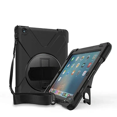 Immagine di ProCase Rugged Custodia per iPad 2 3 4, Bambino Shockproof Cover Protettiva Antiurto Rotante con Hand Strap Kickstand Shoulder Belt Apple 2/iPad /iPad 4 Nero