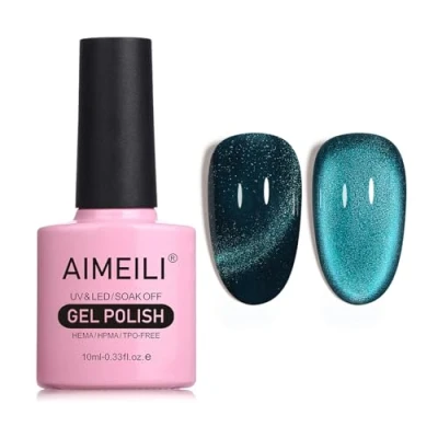 Immagine di AIMEILI 10ML Cat Eye Nail Gel Polish Smalto per Unghie in UV LED Soak Off Manicure Colorati Smalti Semipermente Magnetico 758