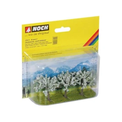 Immagine di Kit alberi albero da frutto Altezza (min.): 45 mm (max.): NOCH 25511 Bianco, Fiorente 3 pz.