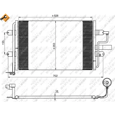 Immagine di NRF EASY FIT 35733 Condensatore con anello tenuta 12,9 12,7 Alluminio 528 VOLKSWAGEN: Golf 4, 4 Variant