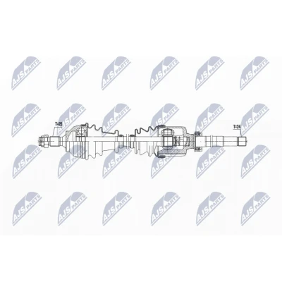 Immagine di NTY NPW CT 140 Albero motore / Semiasse Assale anteriore Dx 943mm Semiautomatico CITROËN: C4 I Grand Picasso