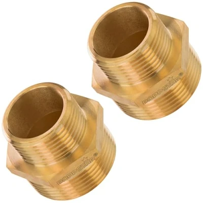 Immagine di Poppstar Nipplo di riduzione in ottone Filetto esterno 1 pollice a 3/4 pollice, con esagono