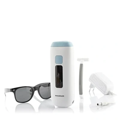 Immagine di InnovaGoods Epilatore Luce Pulsata Ipylator, 5 Livelli Intensità, Sicurezza Integrata, Design Ergonomico, Inclusi Accessori e Occhiali Protettivi, Blu Bianco
