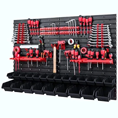 Immagine di Cassetta degli attrezzi impilabile, 1152 x 780 mm, set di supporti per e 23 scatole nere