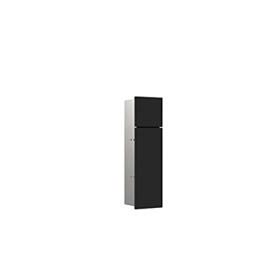 Immagine di Emco Asis Pure Armadietto da Incasso per Il Bagno, Carta igienica e Porta scopino, con Funzione Push to Open, Colore: Nero Opaco, Legno, 17 cm x 60 14,9