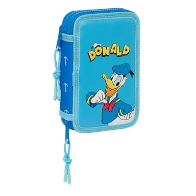 Immagine di Safta Donald Astuccio per bambini con 28 oggetti inclusi, ideale dai 5 ai 14 anni, comodo e versatile, qualità resistenza, 12,5 x 4 19,5 cm, colore blu, Estándar, Casual