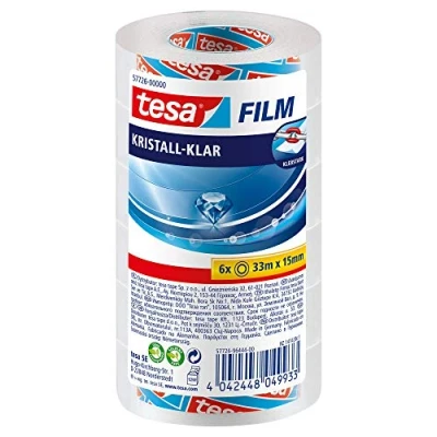 Immagine di tesa Klebefilm tesafilm® kristall klar 57726 00000 02 Pellicola adesiva Cristallino Trasparente (L x L) 33 m 15 mm 6 pz.