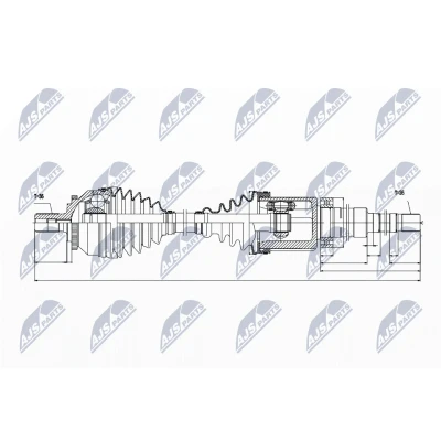 Immagine di NTY NPW VV 020 Albero motore / Semiasse Assale anteriore Dx 1006