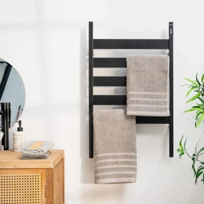 Immagine di InnovaGoods® portasciugamani elettrico bagno 140 W, 5 barre, da terra o parete per ad asciugatura rapida, in piedi con temperatura