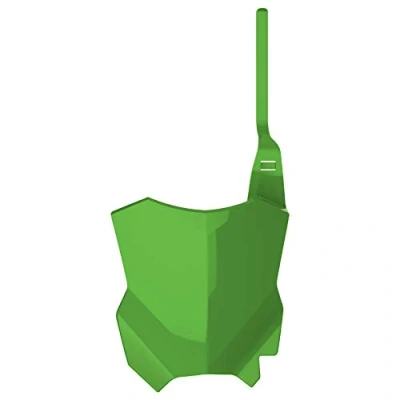 Immagine di POLISPORT 8665900007 Tabella portanumero replica OEM realizzata in plastica lucida resistente e durevole compatibile con le moto Kawasaki colore verde