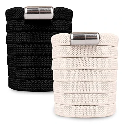 Immagine di SULPO Lacci scarpe elastici con chiusura rapida in metallo senza legatura piatti silicone nodo per adulti e bambini Stringhe elastiche