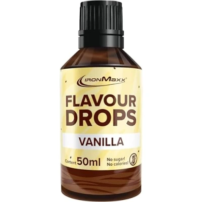 Immagine di Flavour Drops sugar free &amp; vegan 50ml Vanilla senza calorie e zucchero Gocce aromatiche vegane per dolcificare alimenti Pratico tappo contagocce