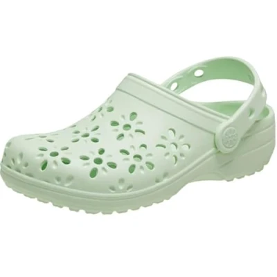 Immagine di Crocs Unisex Bambino Classic Floral Cut out Clog K Sabot, Jade Tint, 32/33 EU