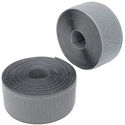 Immagine di Aerzetix C66013 Nastro/rotolo di scratch 50mm 5 metri auto aggrappante organizer/fermacavo striscia aggancio sacchetto indumento cinghia colore: grigio pietra in poliammide e poliestere