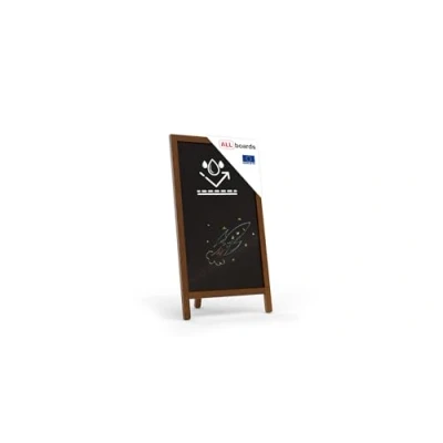 Immagine di ALLboards Lavagna con cavalletto per gesso monofacciale 78x44 cm, RESISTENTE ALL&#039;ACQUA