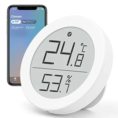 Immagine di qingping Termometro igrometro sensore funziona con HomeKit (solo iOS), monitor wireless di temperatura interna e umidità display a inchiostro E, per casa, tramite filo o Bluetooth
