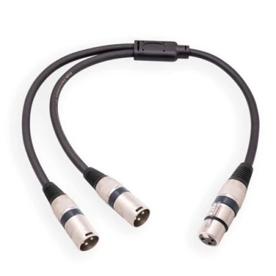 Immagine di MOLKASIA Cavo sdoppiatore, 3 pin femmina a doppio XLR maschio bilanciato microfono Y Splitter adattatore 50 cm