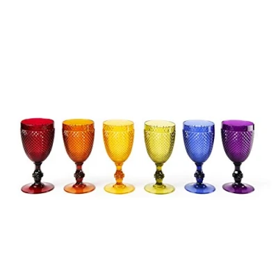Immagine di Excelsa 48777 Diamond Set 6 Calici da Vino Infrangibili, Plastica, Multicolore