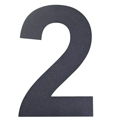 Immagine di nanlyiau Numero civico in acciaio inox, antracite, altezza 4 10,2 cm, massiccio RAL 7016, resistente alle intemperie e alla corrosione (7016 2)