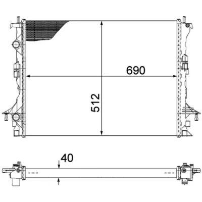 Immagine di MAHLE ORIGINAL CR 1092 000P Radiatore motore per veicoli con aria condizionata 690 512 40 Alette di raffreddamento saldate RENAULT: ESPACE 4