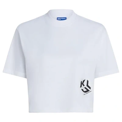 Immagine di Karl Lagerfeld Jeans Cropped Monogram TEE Tshirt basic, Donna, Taglia: XL, White