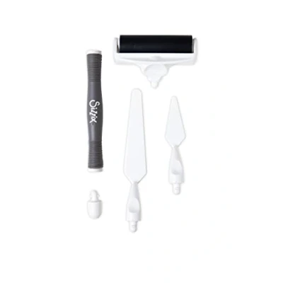 Immagine di Sizzix Set di attrezzi artigianali, spatola e rullo Brayer Roller, per pittura paste, colori, colori acrilici ad olio altro